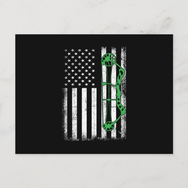 USA Flag Arrow Bow Archery Bowman Shooting Archer  Postcard (Front)