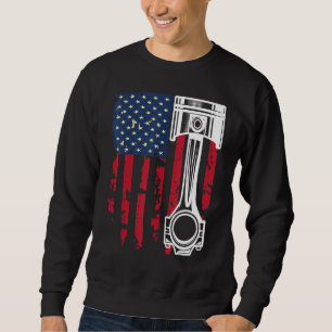 USA Flag Auto Repairman Car Mechanic Wrench Worksh Sweatshirt
