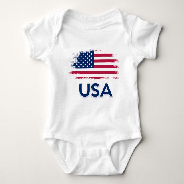 USA Flag  Baby Bodysuit (Front)