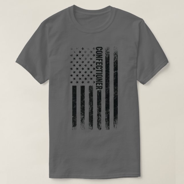 USA Flag Baking  Proud American Confectioner  T-Shirt (Design Front)