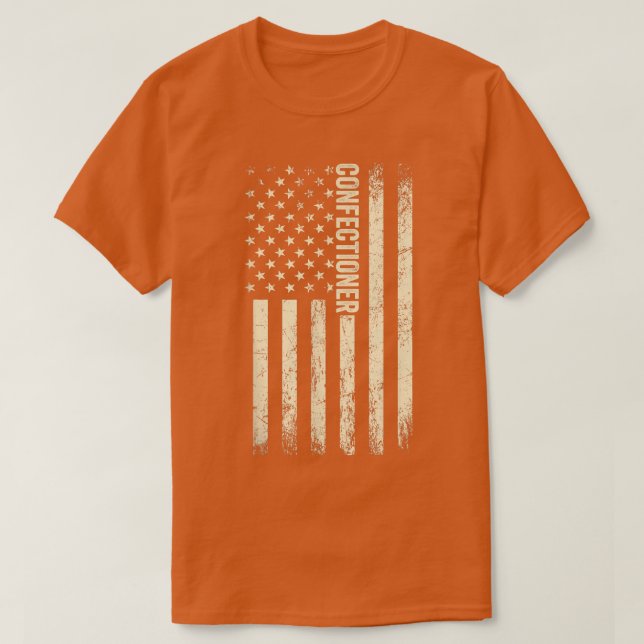 USA Flag Baking - Proud American Confectioner  T-Shirt (Design Front)