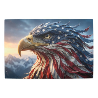 USA Flag Bald Eagle Design Metal Print