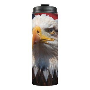 *~* USA Flag Bald EAGLE Patriotic America AP16 Thermal Tumbler