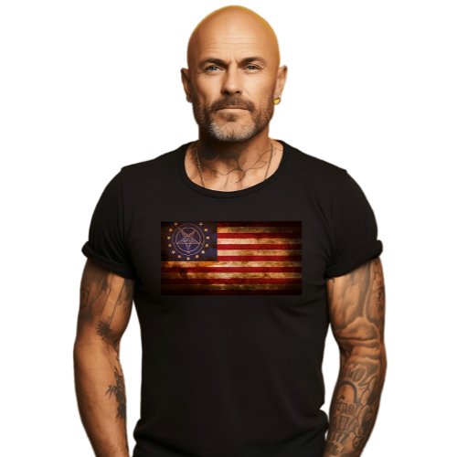 USA Flag Baphomet T_Shirt