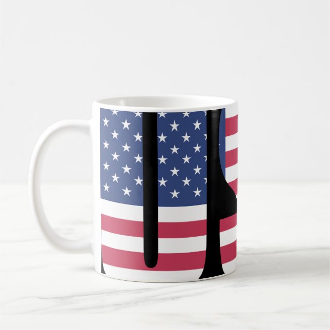 USA Flag Barcode Graphic Mug - Bold Social Comment (Left)