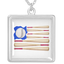 USA Flag Baseball Necklaces