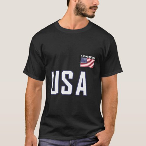 Usa Flag Basketball Equipment Basket Ball Team T_Shirt