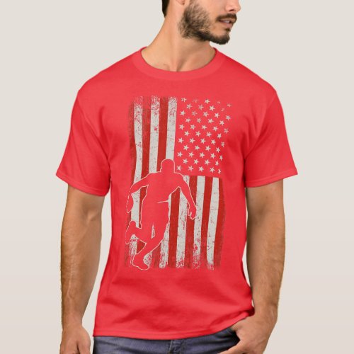 USA Flag Basketball Player T_Shirt