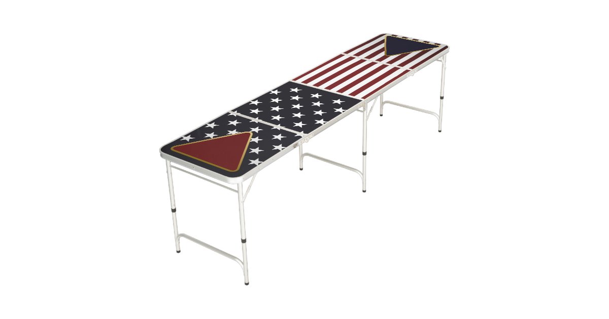 Usa Flag Beer Pong Table Zazzle Com