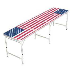 USA Flag Beer Pong Table Patriotic