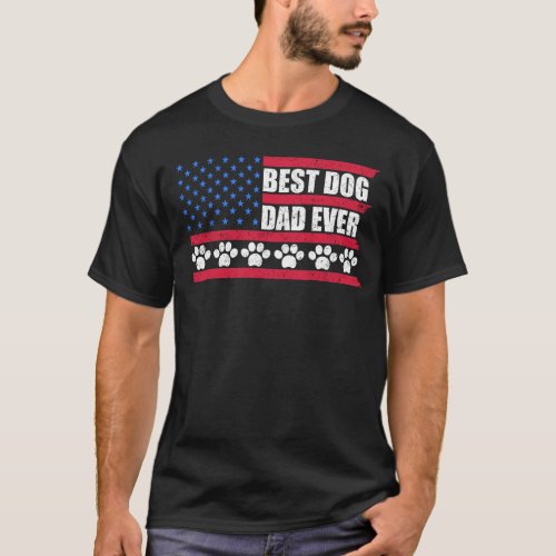 USA Flag Best Dog Dad Ever fathers day Shirt