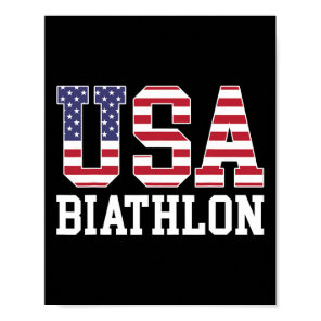 Usa Flag Biathlonist - American Usa Biathlon For W Poster