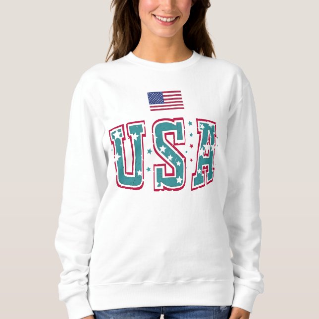 USA Flag, Big USA Sweatshirt (Front)