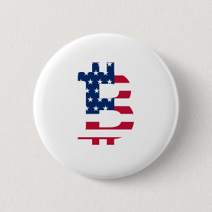 Usa Flag Bitcoin-Bitcoin-Cryptocurrency-Blockchain Button