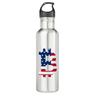 Usa Flag Bitcoin-Bitcoin-Cryptocurrency-Blockchain Stainless Steel Water Bottle