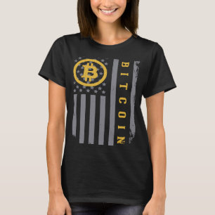 USA Flag Bitcoin Distressed Digital Currency BTC C T-Shirt