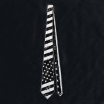 USA Flag, Black and White Neck Tie<br><div class="desc">American flag, distressed. Stars and Stripes, Old Glory, United States of America. Black and white.</div>