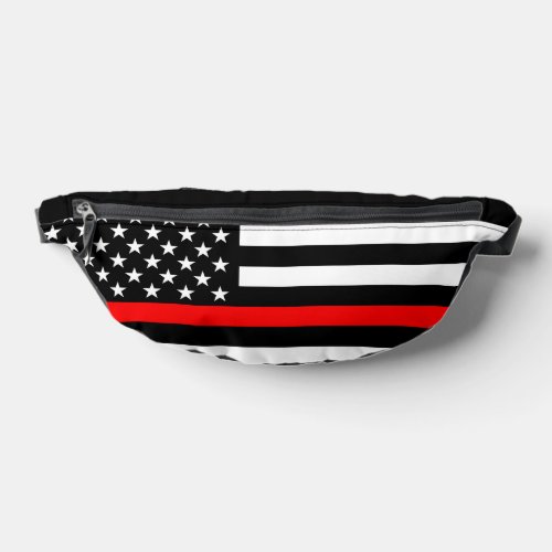 USA Flag Black and White Thin Red Line Decor on a Fanny Pack