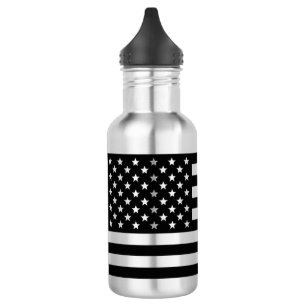 USA flag Black Stainless Steel Water Bottle
