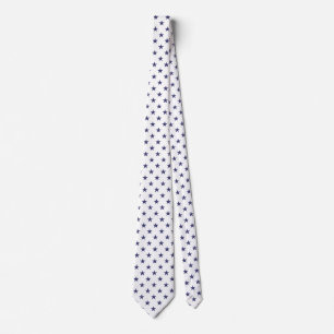 USA Flag Blue Stars on White Neck Tie