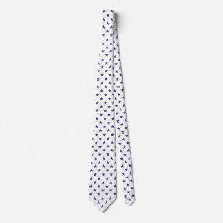 USA Flag Blue Stars on White Neck Tie