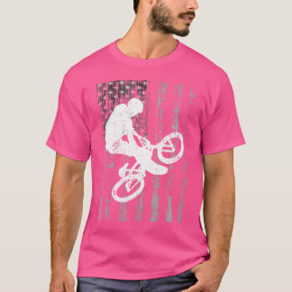 Usa Flag Bmx Rider American Flag Bmx T-Shirt