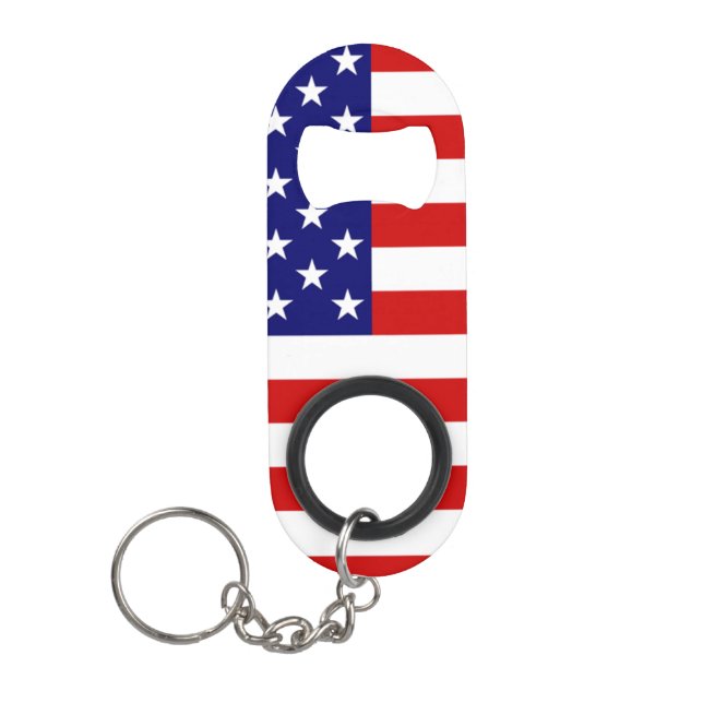 USA Flag bot Keychain Bottle Opener (Front)