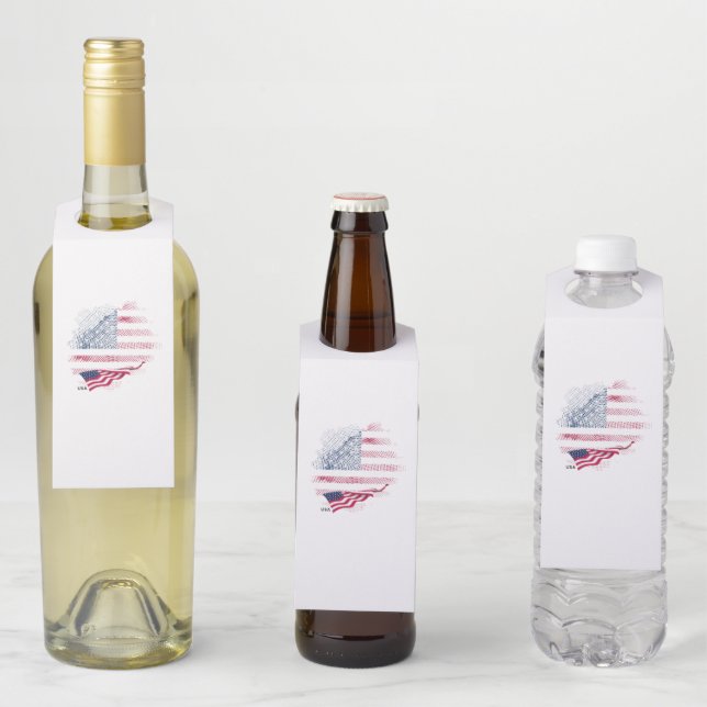 USA flag Bottle Hanger Tag (In Situ)