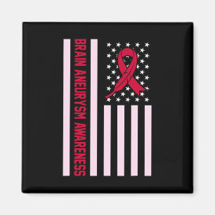 USA Flag Brain Aneurysm Awareness Month Supporter  Magnet