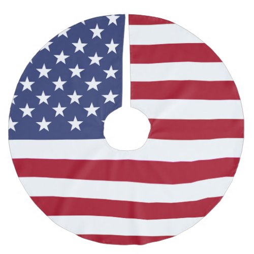 USA Flag Brushed Polyester Tree Skirt
