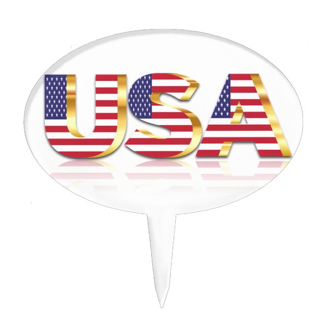 USA Flag Cake Topper - Patriotic (Front)