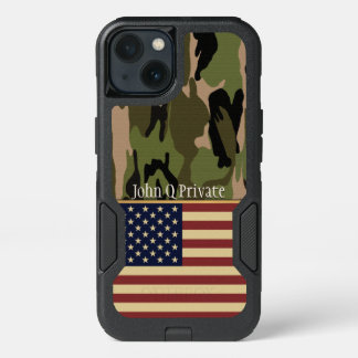 USA Flag Camo Name Template iPhone 13 Case