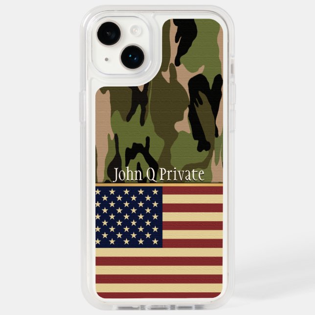 USA Flag Camo Name Template Otterbox iPhone Case (Back)