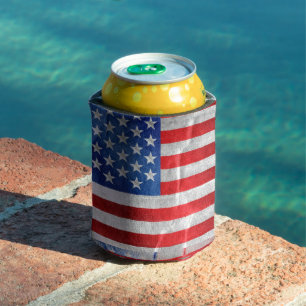 usa flag can cooler