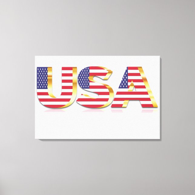 USA Flag Canvas Print (Front)