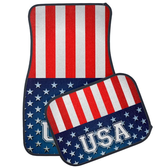 USA Flag Car Mat (Set)