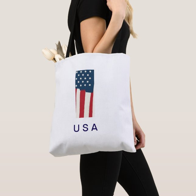 USA Flag Carrying Tote  (Close Up)
