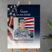 USA Flag Celebration of Life Photo Welcome Funeral Foam Board