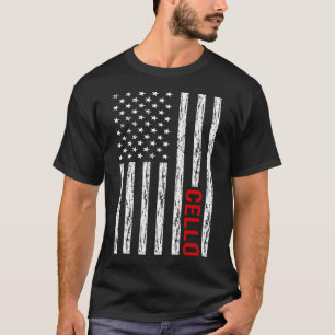 USA Flag Cello Cellist T-Shirt