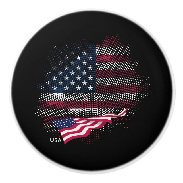 USA flag Ceramic Knob (Front)