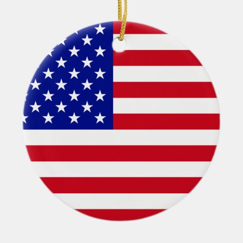 USA Flag Ceramic Ornament