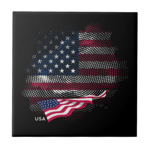 USA flag Ceramic Tile