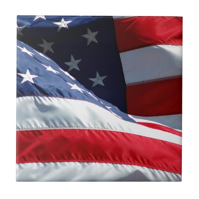 USA Flag Ceramic Tile (Front)