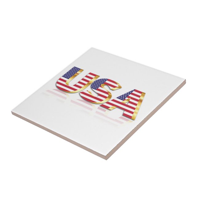 USA Flag Ceramic Tile (Side)