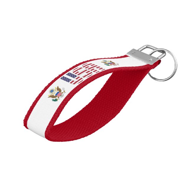 USA Flag Charming Patriotic Wrist Keychain (Angled Up)