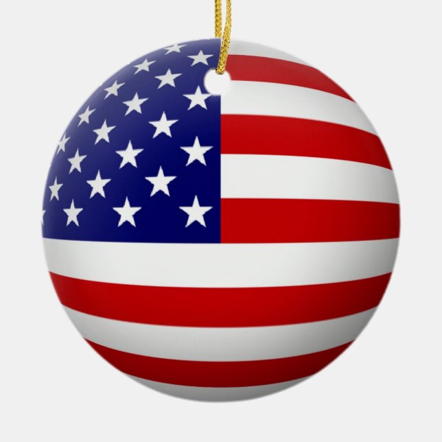 USA Flag Circle Ornament (Front)