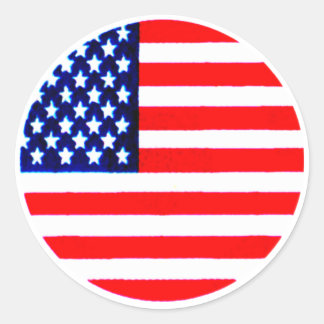 USA Flag Circle Tdhe MUSEUM Zazzle Classic Round Sticker