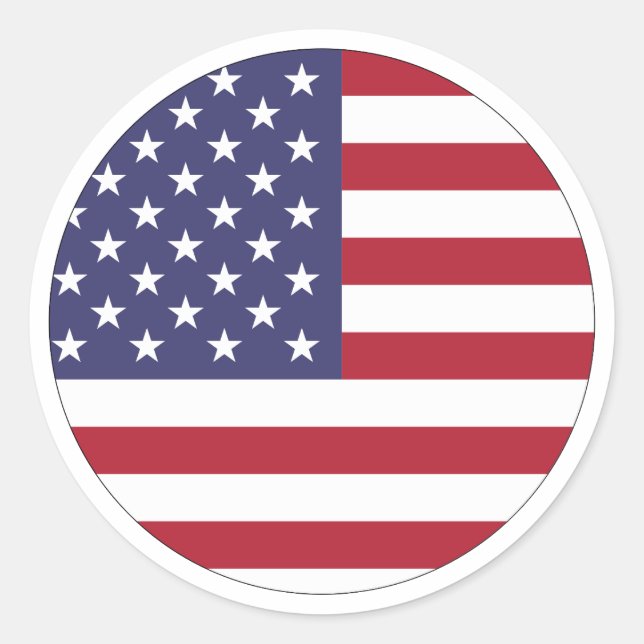 USA FLAG CLASSIC ROUND STICKER (Front)