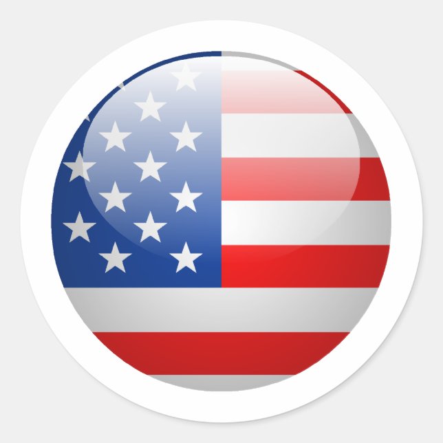 USA flag Classic Round Sticker (Front)
