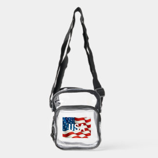 USA Flag Clear Stadium Approved Crossbody Bag